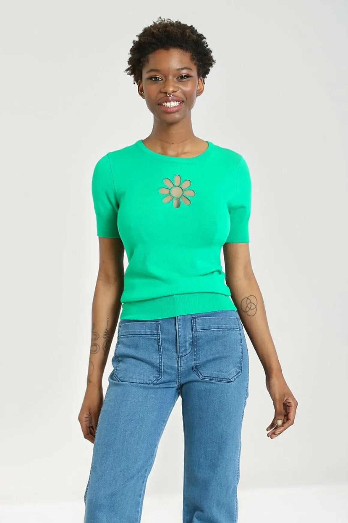 Store Flower Power Top Women Knitted Tops