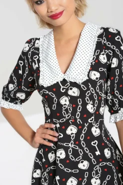 Shop Heart Lock Mid Dress Women Knee Dresses