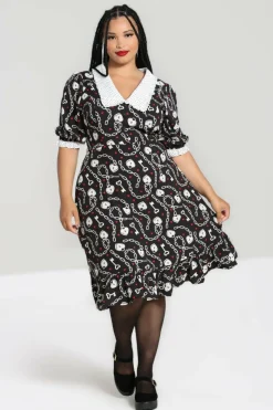 Shop Heart Lock Mid Dress Women Knee Dresses