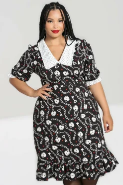 Shop Heart Lock Mid Dress Women Knee Dresses