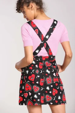 Sale Kate Heart Pinafore Dress Women Mini Dresses