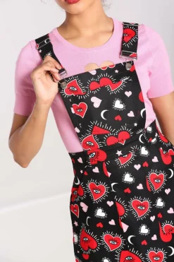 Sale Kate Heart Pinafore Dress Women Mini Dresses