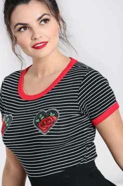 Discount Rose Heart Top Women Knitted Tops