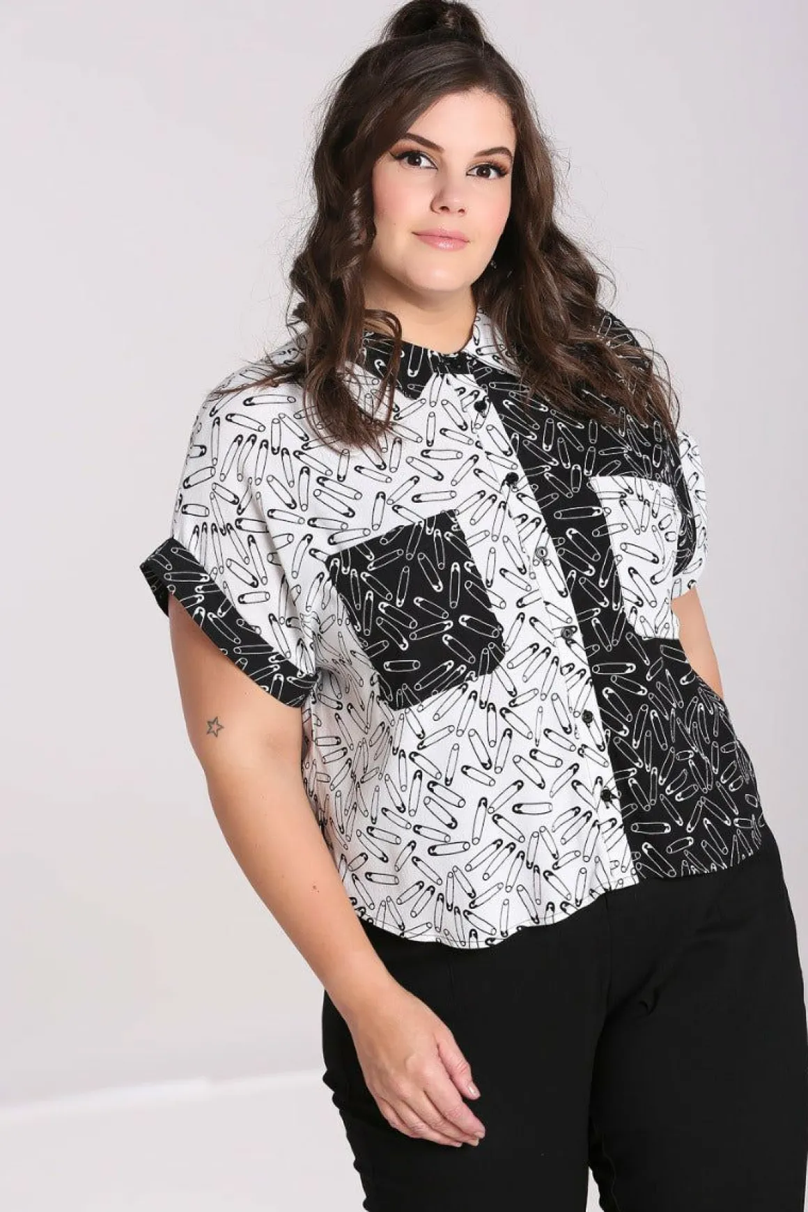 Clearance Safety Pin Shirt Women Shirts