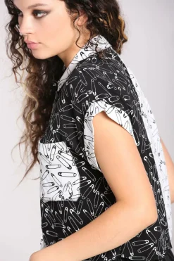 Clearance Safety Pin Shirt Women Shirts