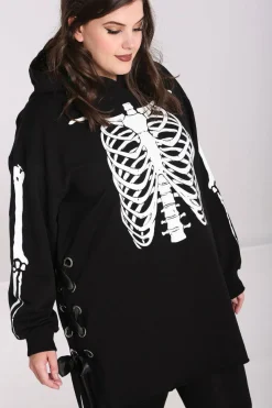 Flash Sale Skeleton Hoodie Dress Women Loungewear