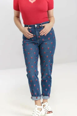 New Strawberry Denim Jeans Women Blouses