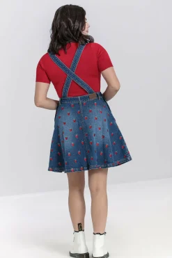 Outlet Strawberry Denim Pinafore Dress Women Dresses
