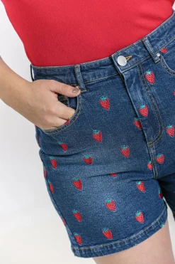 Discount Strawberry Denim Shorts Women Shorts